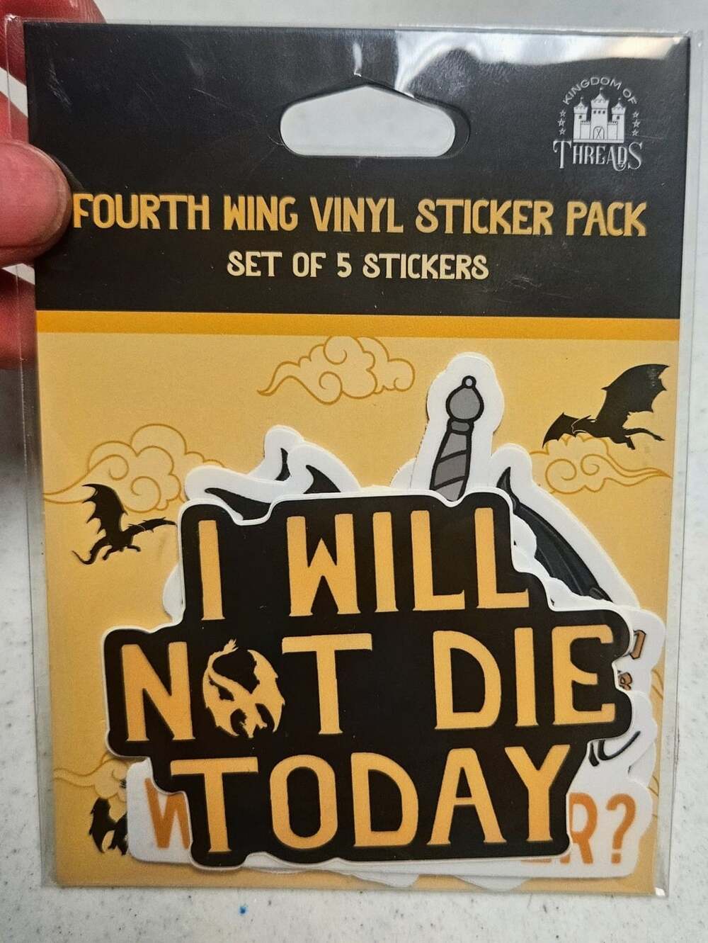 Kingdom Of Threads Fourth Wing Vinyl Sticker Pack Set Of 5